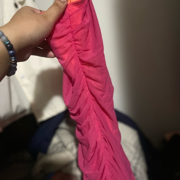 Y2K bratz pink mesh cinched dress - Picture 3 of 4